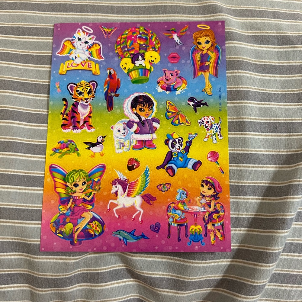 NWT Lisa Frank Multi Character Sticker Sheet - Picture 1 of 2